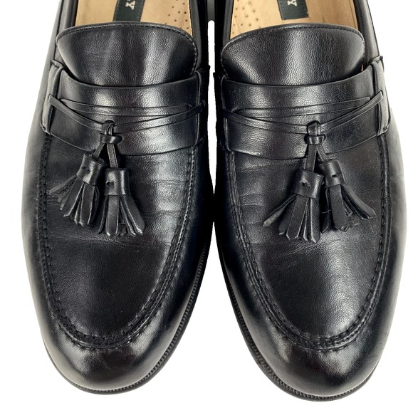Bally Leather Dress Shoes Mens 11.5 D Sarzano Tassel Loafers Slip On Black, Fine - Picture 6 of 10